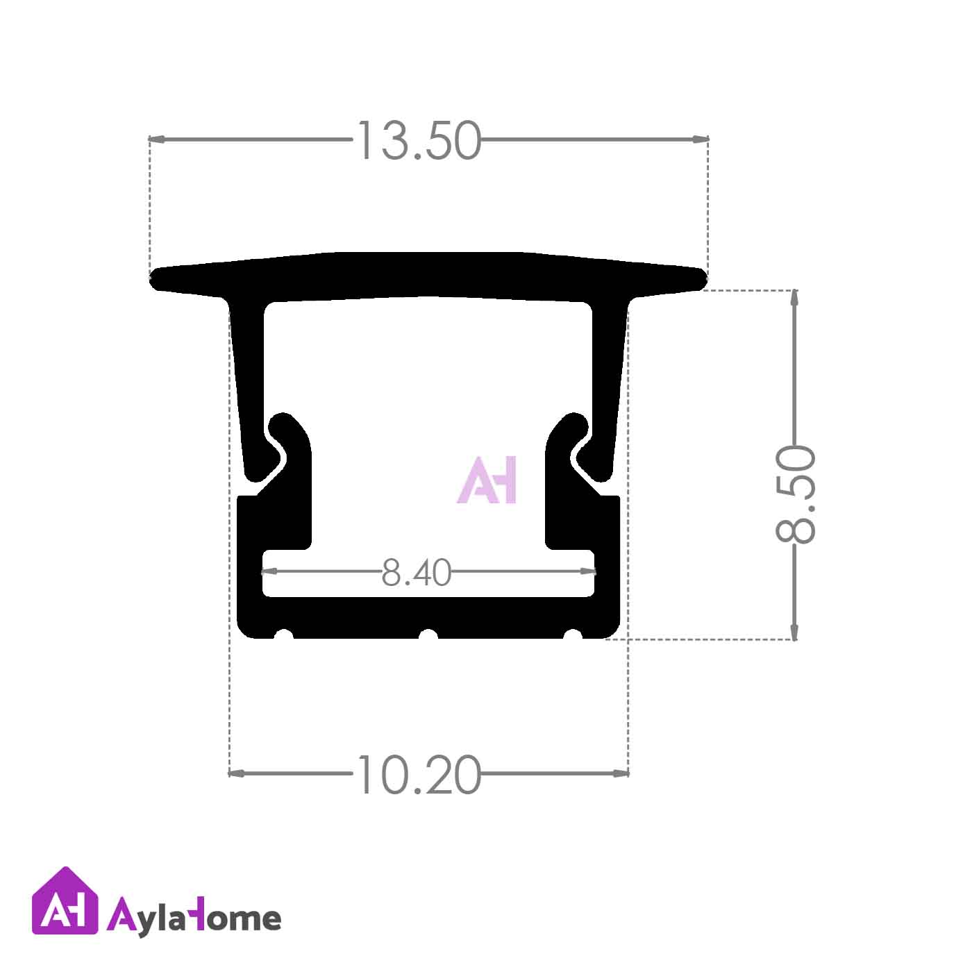 پروفیل نور خطی آلومینیومی کابینتی کد L19 نقره ای (شاخه 3 متری)